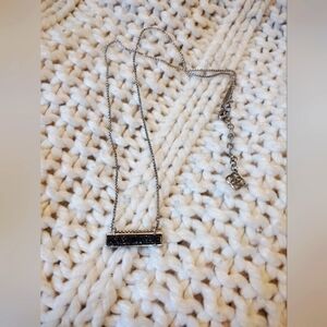 Kendra Scott Leanor Gun Metal Plated And Glass Pendant Necklace!